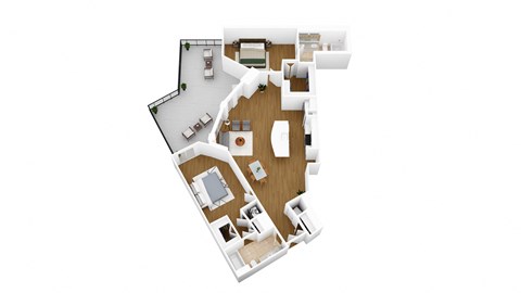 a floor plan of a house with a bedroom and a living room